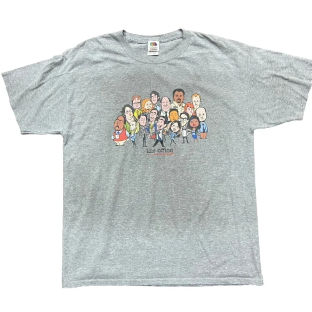 The Office TV Show Character Cast Graphic T-Shirt Gray Cotton Men's Size Large - Picture 1 of 6